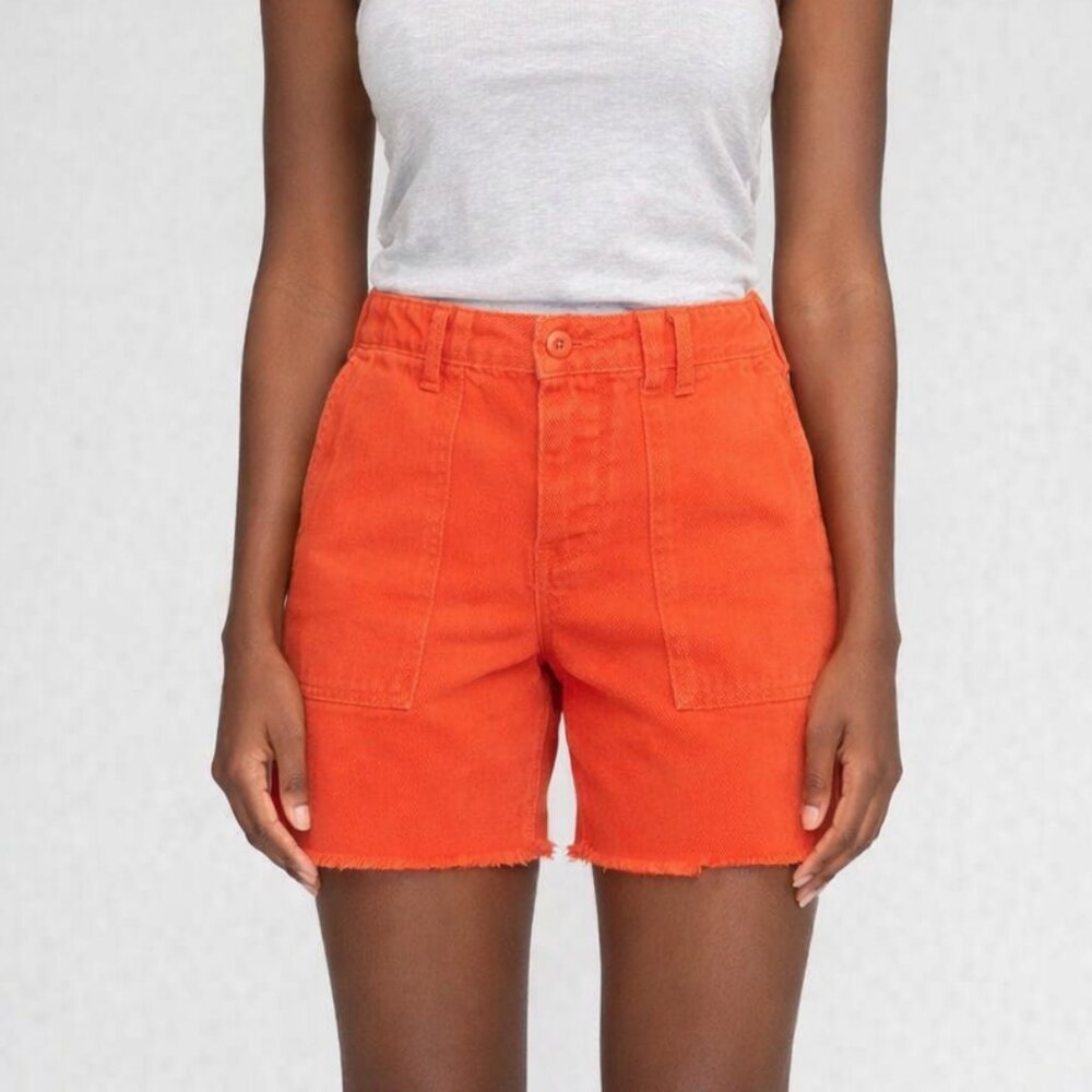 NWT LE SUPERBE Beach Crawler Cut Off‎ Shorts Orange Size 6
